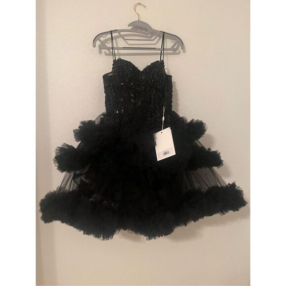 Mac Duggal Short Ruffle Tiered Dress NEW NWT - Picture 1 of 11
